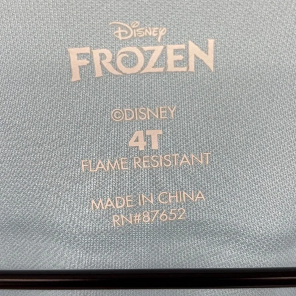 Disney Frozen Elsa Nightgown Kids 4T Blue Snowflake Princess Gown Sleepwear Cute